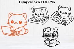 Funny cat SVG design | Cute cat silhouette SVG | Animal SVG Product Image 1