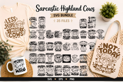 Sarcastic quotes highland cow SVG design | Farm animal SVG Product Image 1