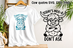 Sarcastic quotes highland cow SVG design | Farm animal SVG Product Image 7