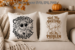 Funny highland cow SVG Design | Funny Cow Silhouette SVG Product Image 1