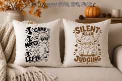 Funny highland cow SVG Design | Funny Farmhouse SVG Product Image 1