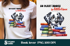 Funny dog book clipart | Funny dog sublimation | Book lover Product Image 1