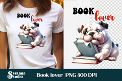 Funny dog book clipart | Funny dog sublimation | Book lover Product Image 1