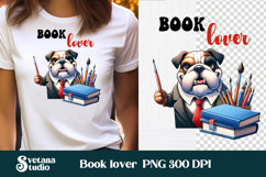 Funny dog book clipart | Funny dog sublimation | Book lover Product Image 1
