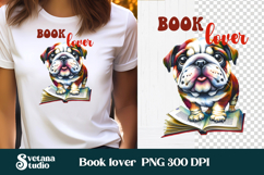 Funny dog book clipart | Funny dog sublimation | Book lover Product Image 1