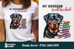 Funny dog book clipart | Funny dog sublimation | Book lover Product Image 1