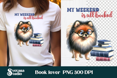Funny dog book clipart | Funny dog sublimation | Book lover Product Image 1