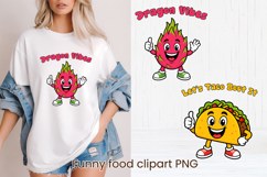Funny food and fruit character clipart PNG design Product Image 1