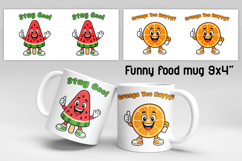 Funny food and fruit character mug sublimation design Product Image 1
