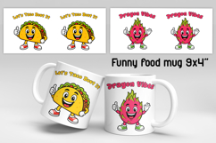 Funny food and fruit character mug sublimation design Product Image 1