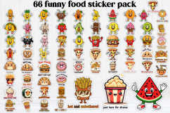 Funny fruits and fast food stickers printable bundle Product Image 1