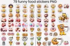 Funny food and drink character stickers printable PNG bundle Product Image 1