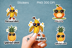 Funny fruit sticker PNG design | Printable summer sticker Product Image 1