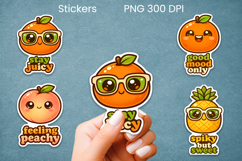 Funny fruit sticker PNG design | Printable summer sticker Product Image 1