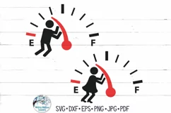 Funny Gas Tank SVGs | Fuel Gauge with Stick Figure Man Product Image 2