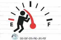 Funny Gas Gauge Male SVG | Comical Fuel Gauge Design Product Image 2