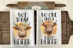 Funny Highland Cow Salty Heifer Dish Towel Sublimation Product Image 1
