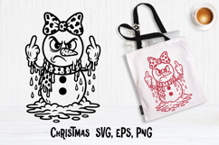 Christmas snowman SVG design | Christmas silhouette SVG Product Image 1