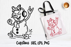 Christmas snowman SVG design | Christmas silhouette SVG Product Image 1
