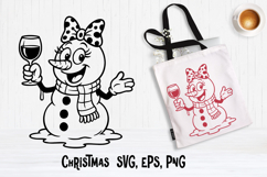 Christmas snowman SVG design | Christmas silhouette SVG Product Image 1