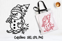 Christmas snowman SVG design | Christmas silhouette SVG Product Image 1