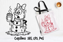 Christmas snowman SVG design | Christmas silhouette SVG Product Image 1