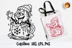 Christmas snowman SVG design | Christmas silhouette SVG Product Image 1