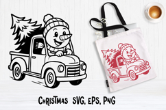 Christmas snowman SVG design | Christmas silhouette SVG Product Image 1