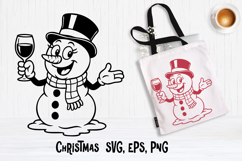 Christmas snowman SVG design | Christmas silhouette SVG Product Image 1