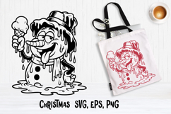 Christmas snowman SVG design | Christmas silhouette SVG Product Image 1
