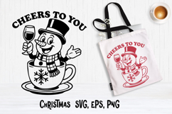 Christmas snowman SVG design | Christmas silhouette SVG Product Image 1