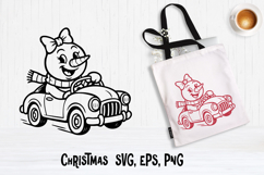 Christmas snowman SVG design | Christmas silhouette SVG Product Image 1