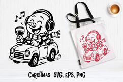 Christmas snowman SVG design | Christmas silhouette SVG Product Image 1