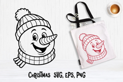 Christmas snowman SVG design | Christmas silhouette SVG Product Image 1