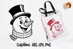 Christmas snowman SVG design | Christmas silhouette SVG Product Image 1