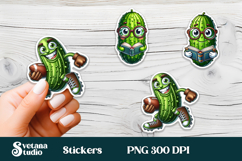 Funny cucumber stickers PNG | Vegetable sticker printable Product Image 1