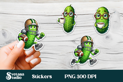 Funny cucumber stickers PNG | Vegetable sticker printable Product Image 1