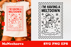 Funny Snowman SVG | Christmas Postage Stamp Sublimation Product Image 1