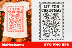 Funny Snowman SVG | Christmas Postage Stamp Sublimation Product Image 1