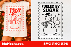 Funny Snowman SVG | Christmas Postage Stamp Sublimation Product Image 1