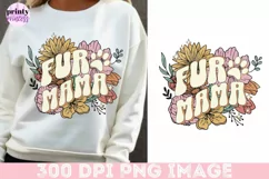 Fur Mama png, Floral Pet Sublimation Design Product Image 3