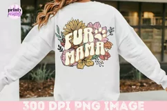 Fur Mama png, Floral Pet Sublimation Design Product Image 4