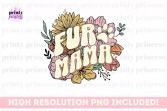 fur mama floral sublimation design