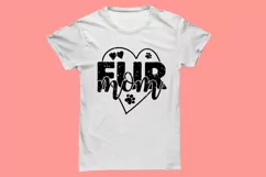 Fur Mom Heart SVG Dog Lover Sublimation T-shirt Design Product Image 3