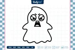 Furious Cute Ghost SVG Halloween Kawaii Spooky Cut File Product Image 3