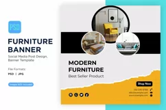 Modern Furniture Best Seller Product Banner Design Template Product Image 1