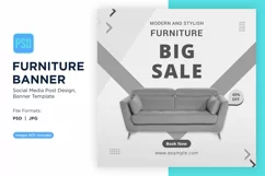 Modern And Stylish Furniture Big Sale Banner Design Template Product Image 1