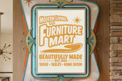 Retro Furniture Mart SVG PNG Mid Century Sign Product Image 2