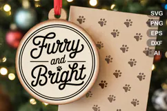 Furry And Bright SVG File | Dog Round Sign SVG | Dog SVG Product Image 1
