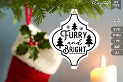 Furry and Bright SVG | Dog Christmas SVG | Dog SVG Product Image 3